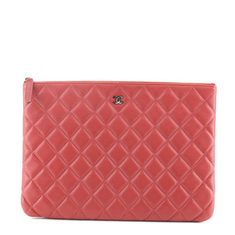 Chanel O Case Clutch Quilted Lambskin Medium