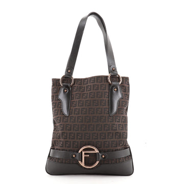 Fendi Vintage F Logo Tote Zucchino Canvas with Leather Tall