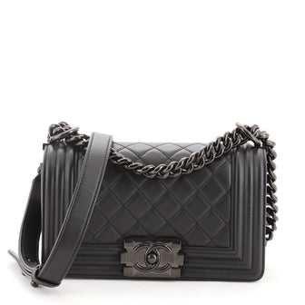 Chanel So Black Boy Flap Bag Quilted Lambskin Small