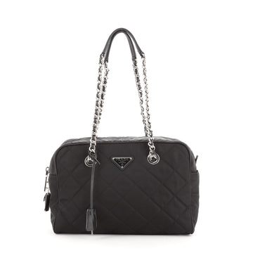 Prada Chain Shoulder Bag Quilted Tessuto Medium