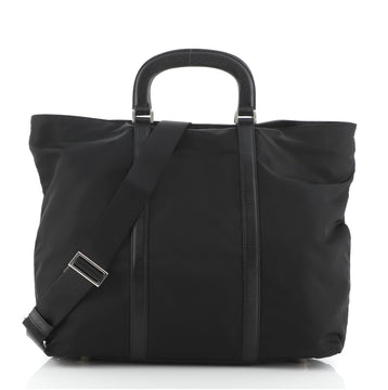 Prada Convertible Shopping Tote Tessuto with Saffiano Leather Large