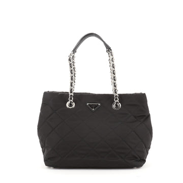 Prada Chain Zip Tote Quilted Tessuto Medium