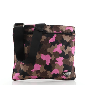 Prada Zip Crossbody Bag Camouflage Canvas Medium