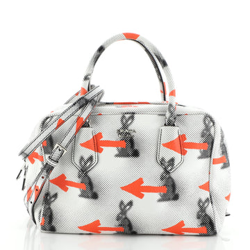 Prada Inside Bauletto Bag Printed Vitello Daino Medium
