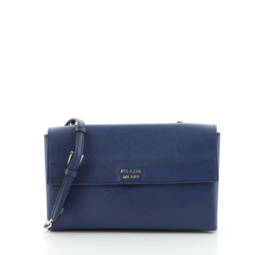 Prada Double Turn Lock Chain Shoulder Bag Saffiano Leather Small