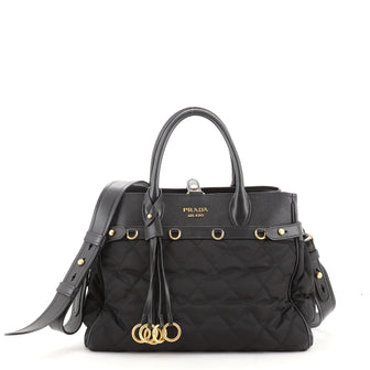 Prada Corsaire Tote Quilted Tessuto with Saffiano Medium