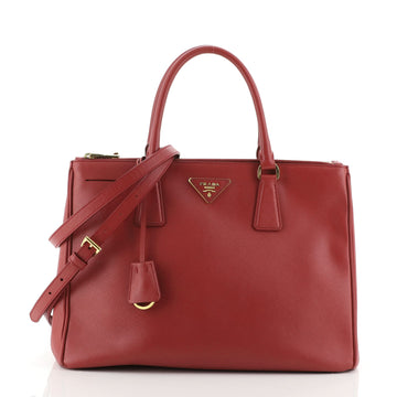 Prada Double Zip Lux Tote Saffiano Leather Medium