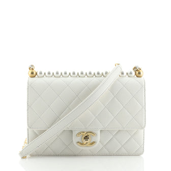 Chanel Small Quilted Chic Pearls Flap Black Goatskin Aged Gold Hardwar –  Coco Approved Studio