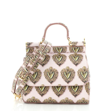 Dolce & Gabbana Miss Sicily Crossbody Bag Printed Leather Mini