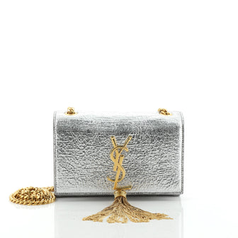 Saint Laurent Classic Monogram Tassel Crossbody Bag Leather Small