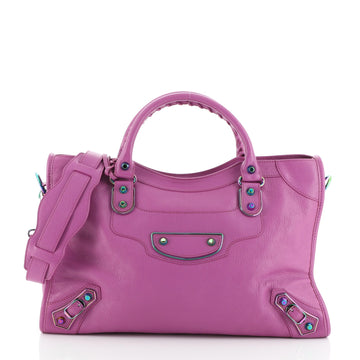 Balenciaga City Classic Metallic Edge Bag Iridescent Leather Medium