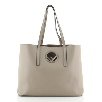 Fendi Logo Shopper Tote Leather