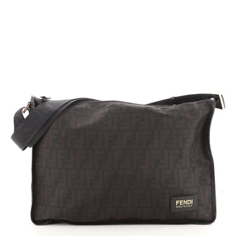 Fendi Vintage Zip Messenger Bag Zucca Nylon