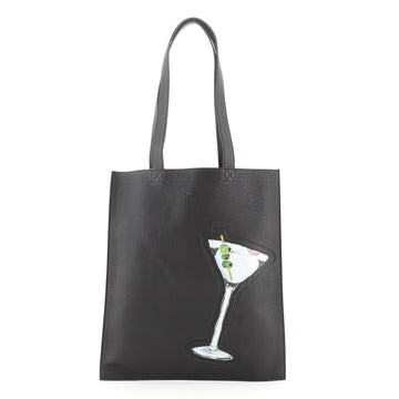 Fendi Logo Shopper Tote Printed Leather