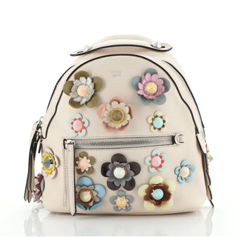 Fendi By The Way Flowerland Backpack Embellished Leather Mini
