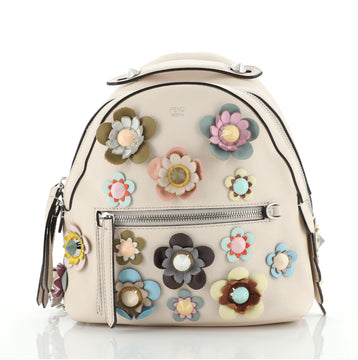 Fendi By The Way Flowerland Backpack Embellished Leather Mini