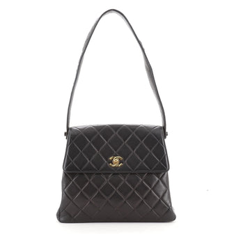Chanel Vintage CC Flap Shoulder Bag Quilted Lambskin Small