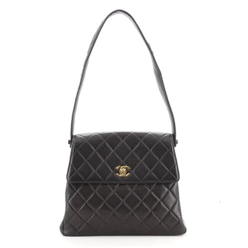 Chanel Vintage CC Flap Shoulder Bag Quilted Lambskin Small