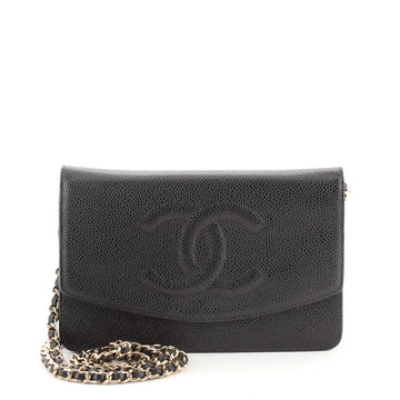 Chanel Vintage Timeless Wallet on Chain Caviar