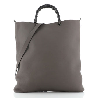 Gucci Bamboo Convertible North South Tote Leather Large
