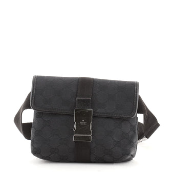Gucci Buckle Waist Bag GG Canvas Small