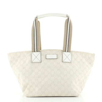 Gucci Web Zip Tote GG Canvas Medium