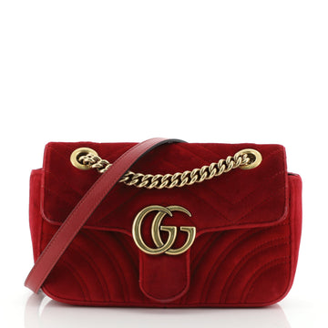 Gucci GG Marmont Flap Bag Matelasse Velvet Mini
