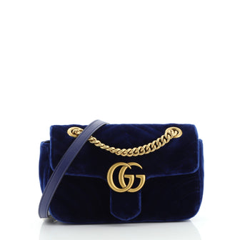 Gucci GG Marmont Flap Bag Matelasse Velvet Mini