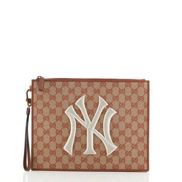 Gucci MLB Zip Pouch GG Canvas With Applique Medium