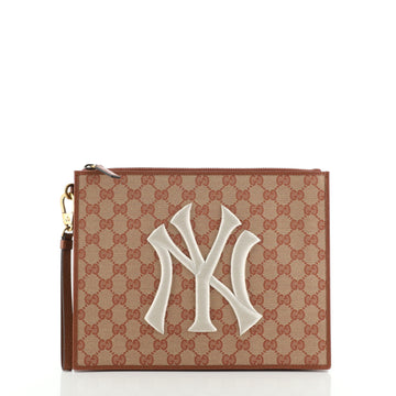Gucci MLB Zip Pouch GG Canvas With Applique Medium