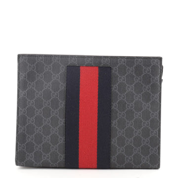 Gucci Web Zip Pouch GG Coated Canvas