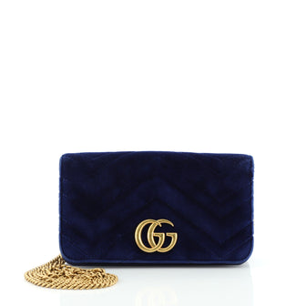 Gucci GG Marmont Chain Flap Bag Matelasse Velvet Mini