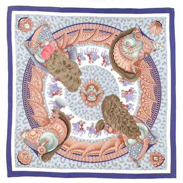Hermes Casques et Plumetes Scarf Printed Silk 90