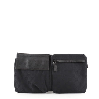 Gucci Vintage Double Belt Bag GG Canvas