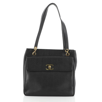 Chanel Vintage Front Pocket Tote Caviar Medium