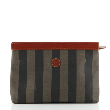Fendi Vintage Pequin Pouch Coated Canvas Medium