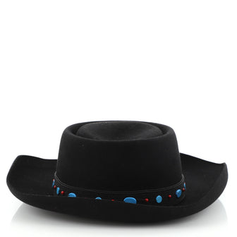 Christian Dior Wild Panama Hat Felt with Beaded Accent