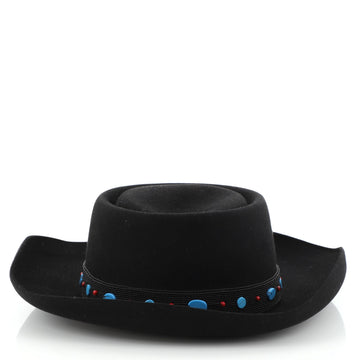 Christian Dior Wild Panama Hat Felt with Beaded Accent