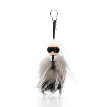Fendi Karlito Bag Charm Fur with Leather