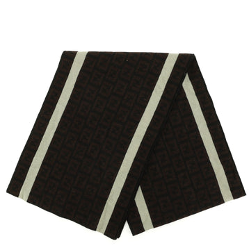 Fendi Striped Scarf Zucca Knit Wool