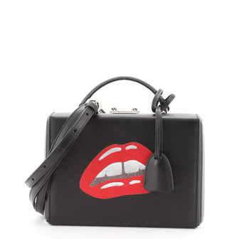 Mark Cross Grace Box Bag Leather with Applique Small
