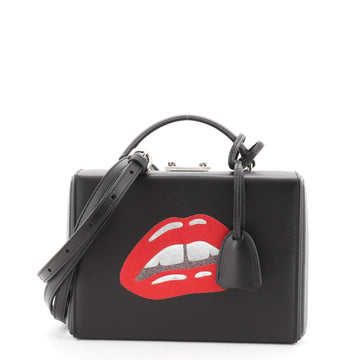 Mark Cross Grace Box Bag Leather with Applique Small
