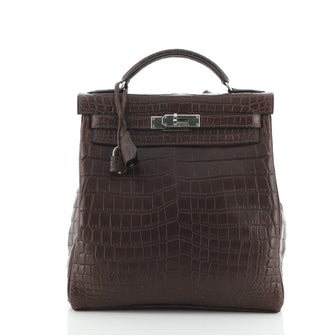Hermes Kelly Ado Backpack Matte Niloticus Crocodile 28