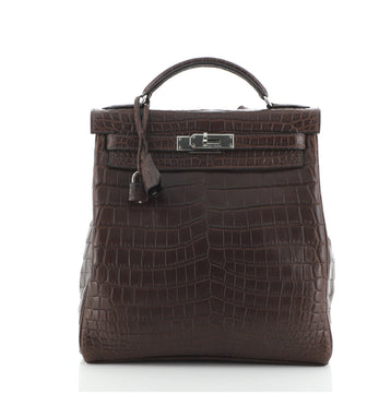 Hermes Kelly Ado Backpack Matte Niloticus Crocodile 28