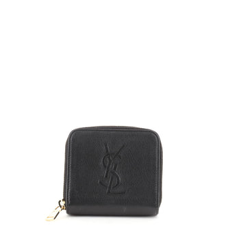 Saint Laurent Monogram Compartment Zip Around Wallet Leather Compact