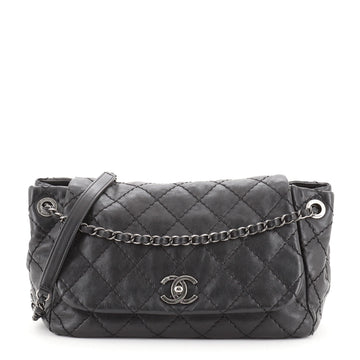 Chanel Stitch It Accordion Flap Bag Quilted Leather Medium