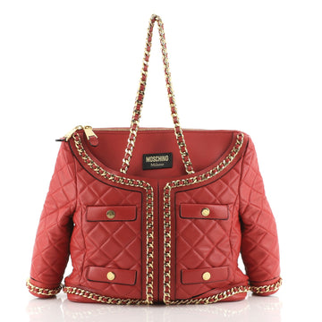 Moschino Jacket Shoulder Bag Quilted Leather