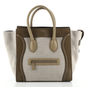Celine Tricolor Luggage Bag Canvas and Leather Mini
