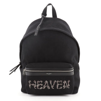 Saint Laurent City Backpack Embroidered Canvas Medium