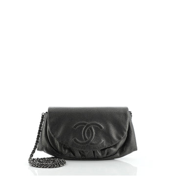 Chanel Half Moon Wallet on Chain Caviar